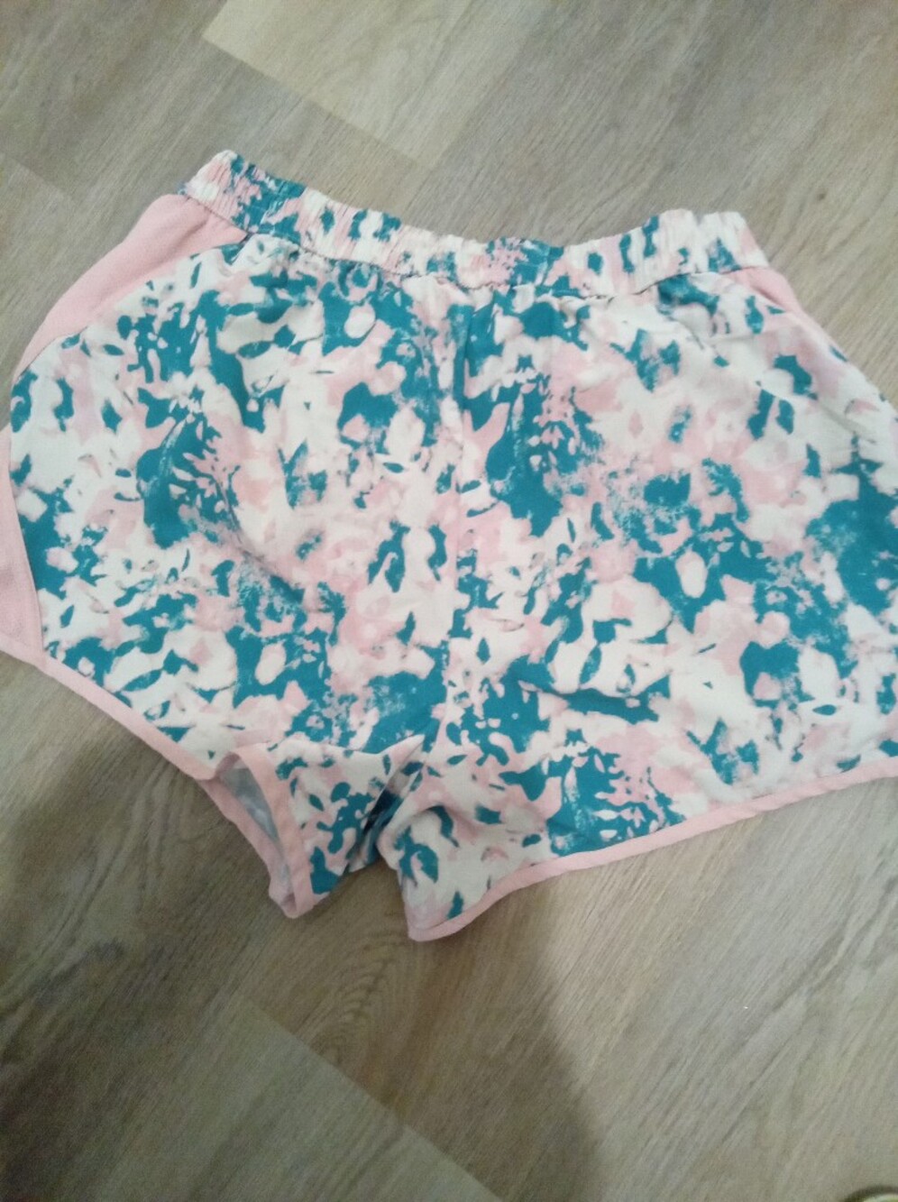 ZELOS Size M Pink & Teal Tie-Dye Athletic Shorts w/Panty